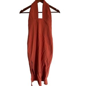 Paloma Wool Terracotta Orange Halter Midi Dress SS19 Spain Viscose Blend Size 36